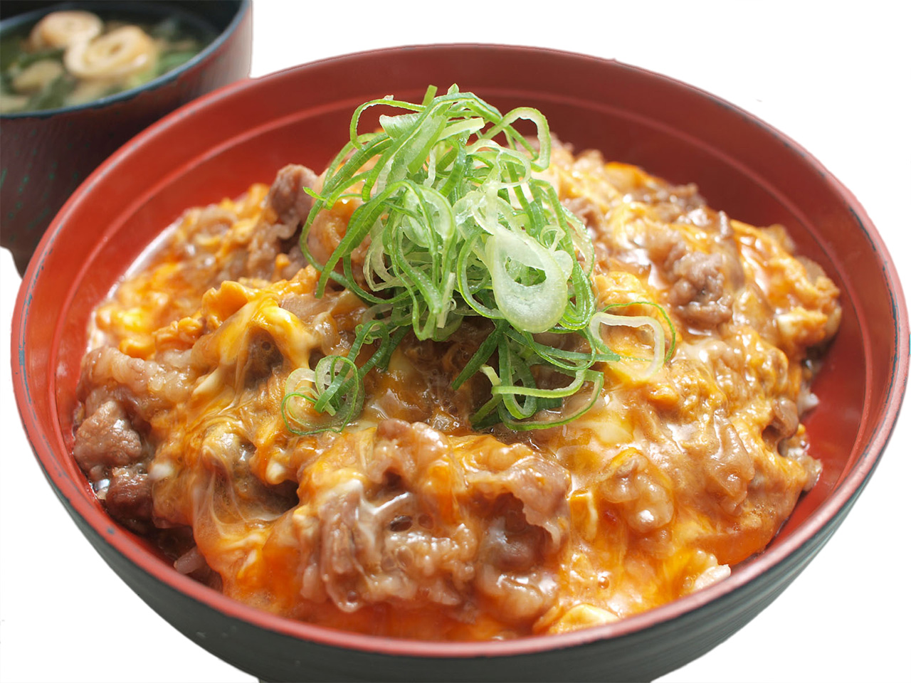 和牛 牛とじ丼  味噌汁・漬物付きのイメージ画像
